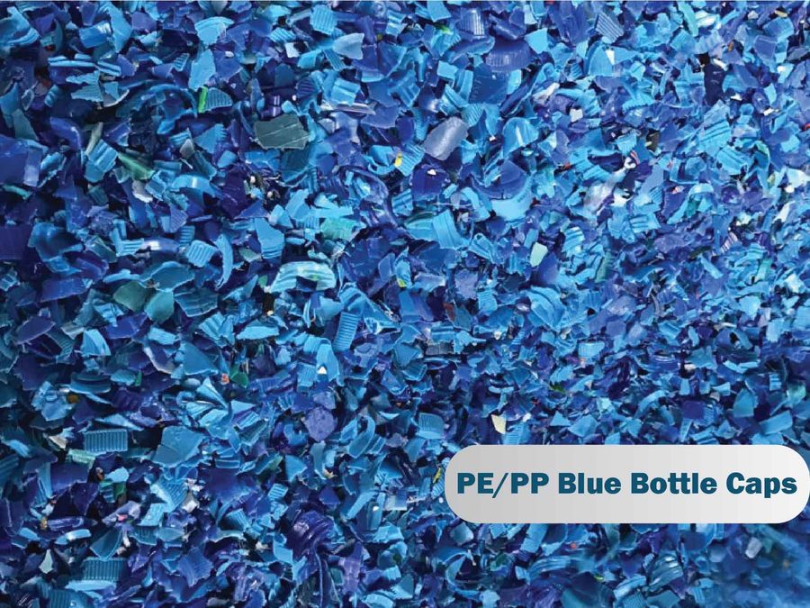 HDPE bottle caps regrind in colours