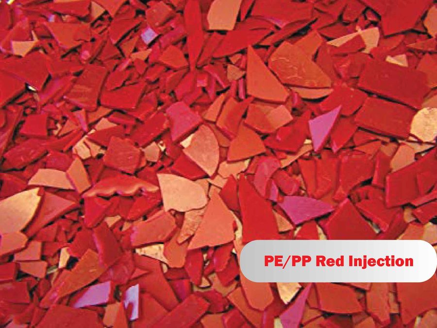Red injection grade recycled plastic