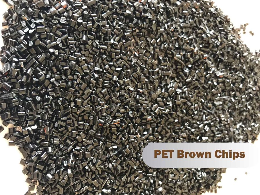 Brown recycled PET granules