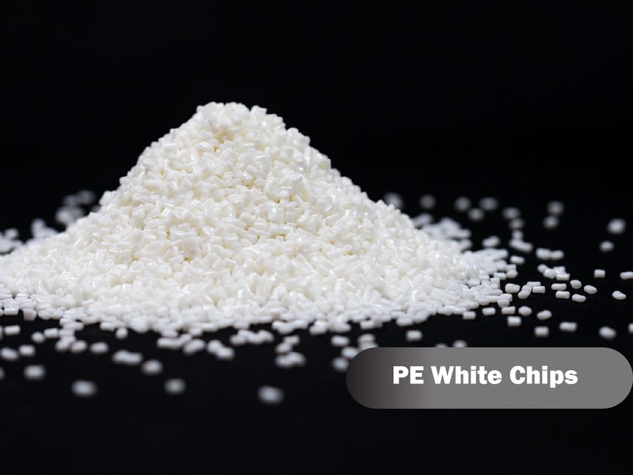 White recycled PET granules